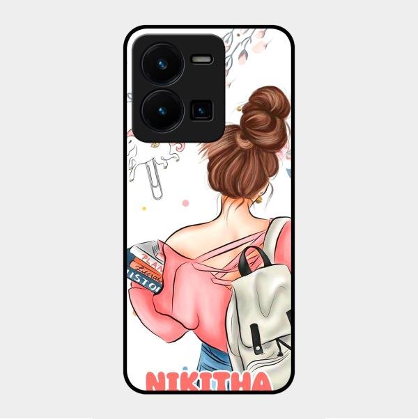 Girl With Book Glossy Metal Case Cover For Vivo Y35