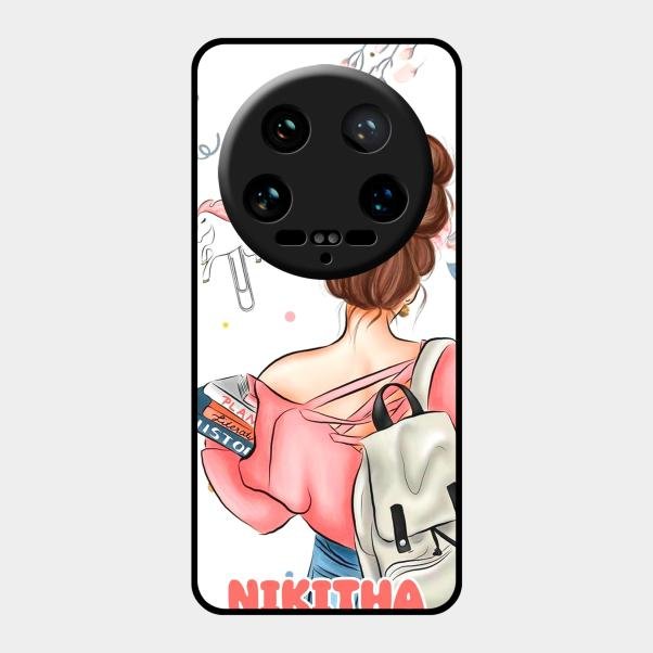 Girl With Book Glossy Metal Case Cover For Xiaomi 14 Ultra