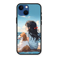 Girl With Dog Glossy Metal Case Cover For iPhone 13 mini