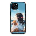Girl With Dog Glossy Metal Case Cover For iPhone 15