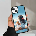 Girl With Dog Glossy Metal Case Cover For iPhone - ShopOnCliQ