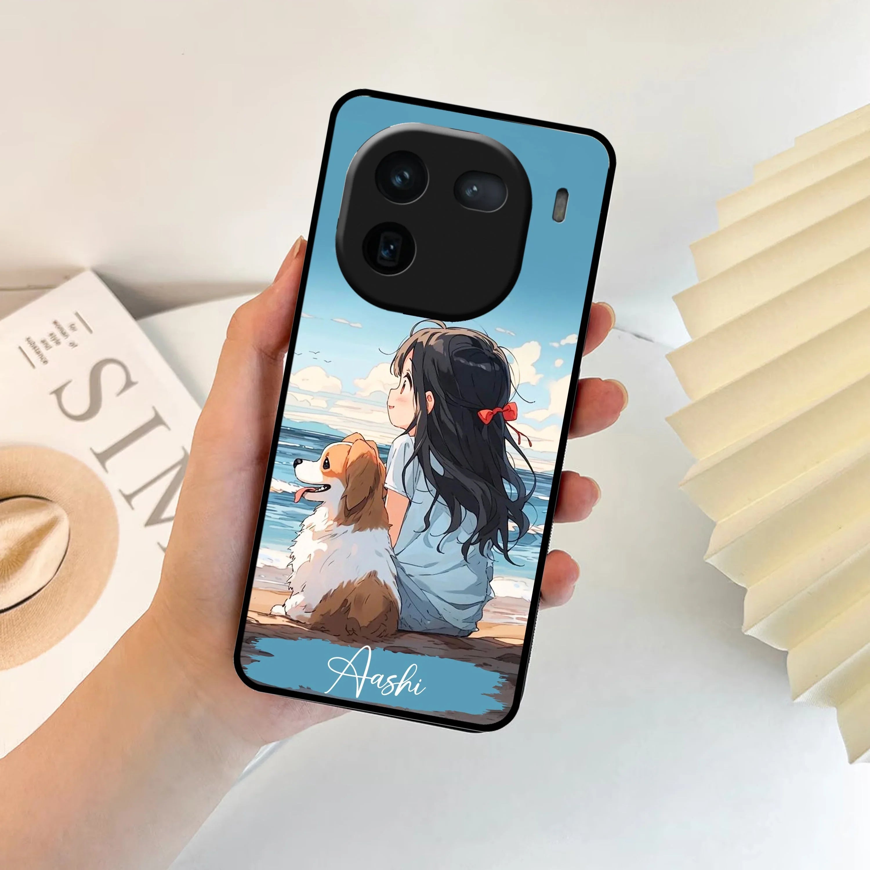 Girl With Dog Glossy Metal Case Cover For iQOO - ShopOnCliQ