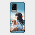 Girl With Dog Glossy Metal Case Cover For Iqoo 9 5G