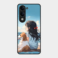 Girl With Dog Glossy Metal Case Cover For Iqoo Z10 Lite