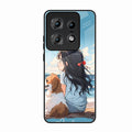 Girl With Dog Glossy Metal Case Cover For Motorola Edge 50 Pro