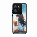 Girl With Dog Glossy Metal Case Cover For Motorola Edge 50