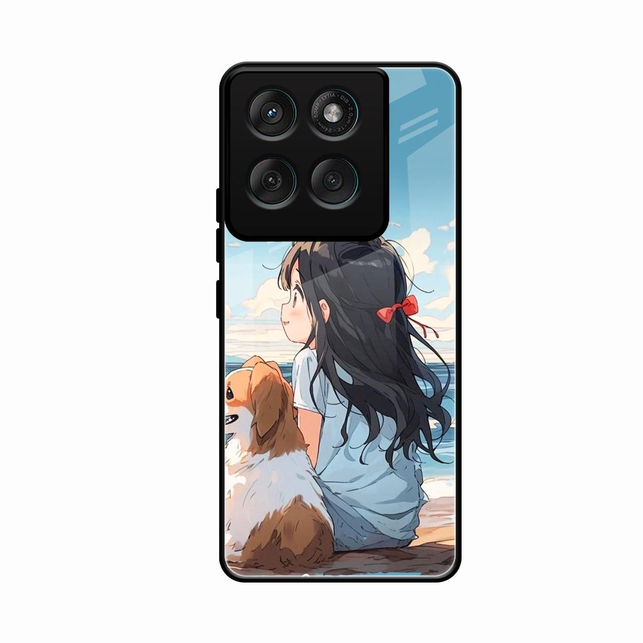 Girl With Dog Glossy Metal Case Cover For Motorola Edge 60 Stylus 5G