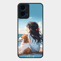 Girl With Dog Glossy Metal Case Cover For Motorola G45 5G