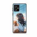 Girl With Dog Glossy Metal Case Cover For Motorola G54 5G