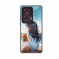 Girl With Dog Glossy Metal Case Cover For Motorola G85 5G