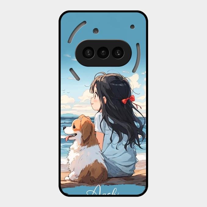 Girl With Dog Glossy Metal Case Cover For Nothing Phone 3A 5G