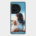 Girl With Dog Glossy Metal Case Cover For Oneplus 12R 5G