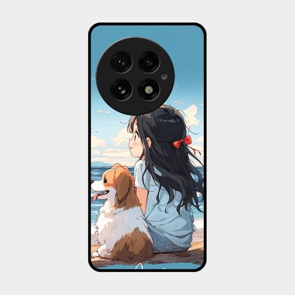 Girl With Dog Glossy Metal Case Cover For Oneplus 13 5G