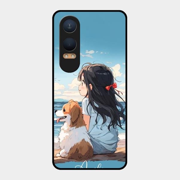 Girl With Dog Glossy Metal Case Cover For Oneplus Nord Ce 4 Lite 5G