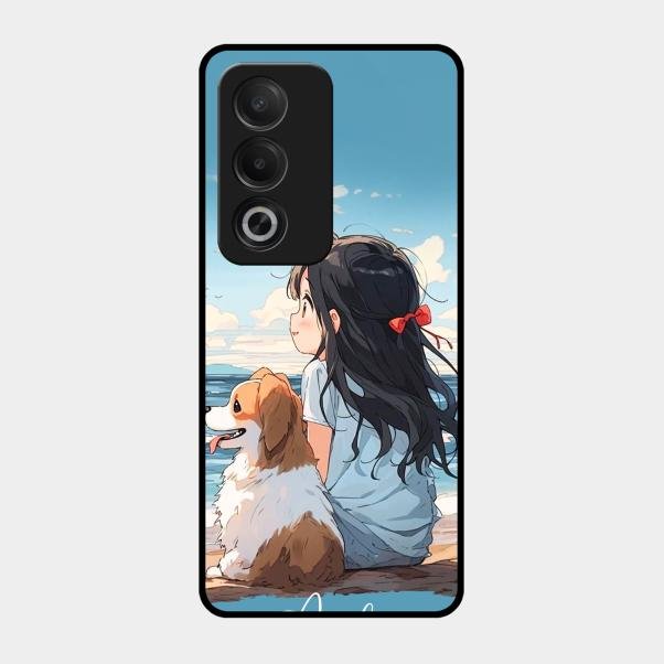 Girl With Dog Glossy Metal Case Cover For Oppo A3 Pro 5G