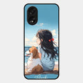 Girl With Dog Glossy Metal Case Cover For Oppo A38
