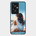 Girl With Dog Glossy Metal Case Cover For Oppo A79 5G