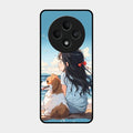 Girl With Dog Glossy Metal Case Cover For Oppo F27 5G