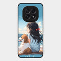 Girl With Dog Glossy Metal Case Cover For Oppo F29 5G