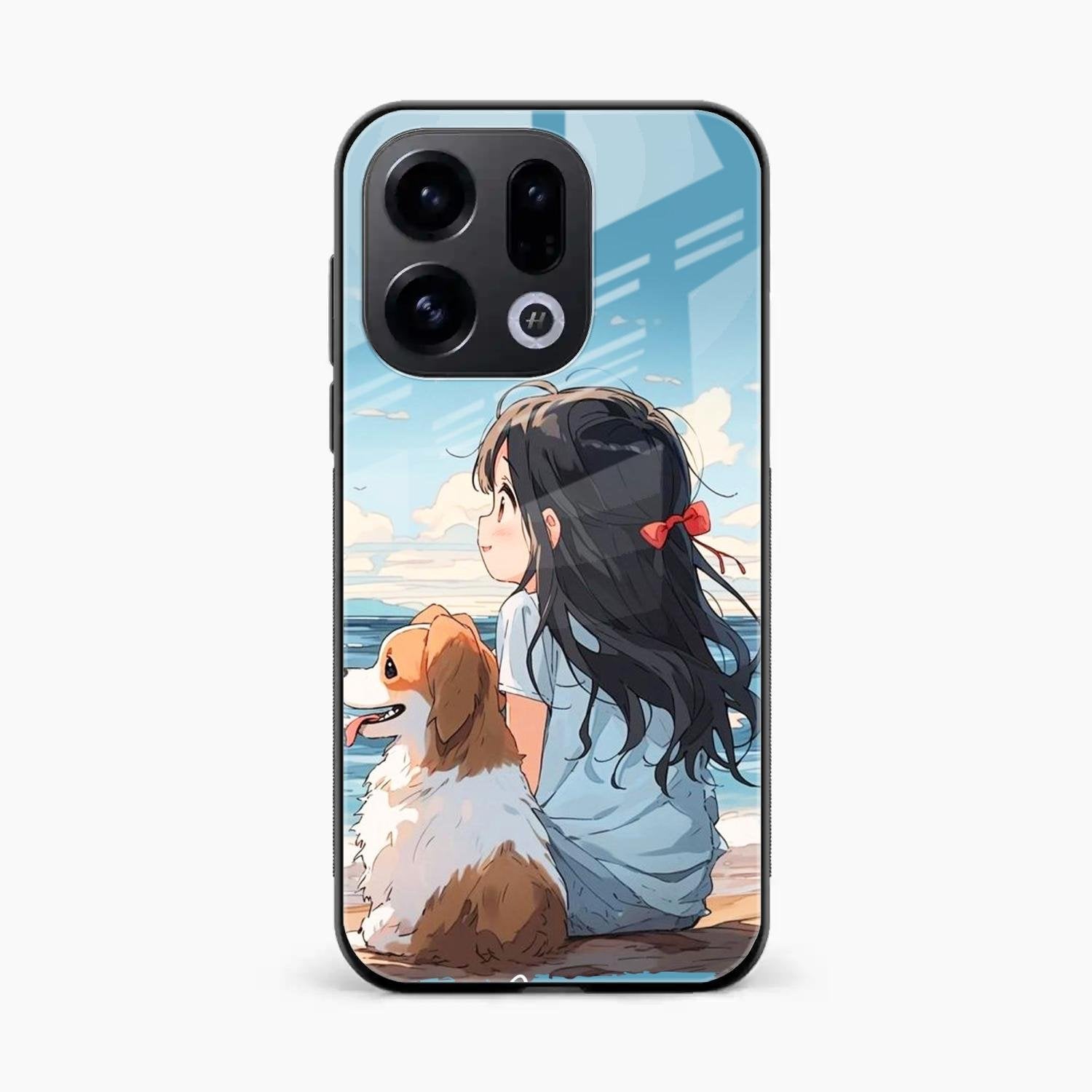 Girl With Dog Glossy Metal Case Cover For Oppo Find X9 5G