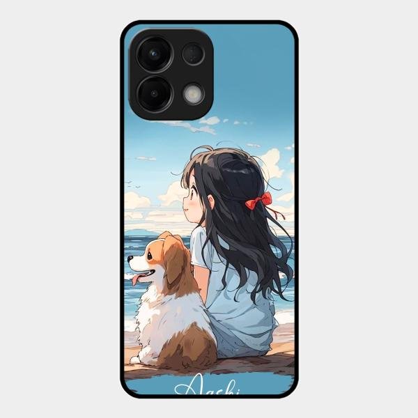 Girl With Dog Glossy Metal Case Cover For Oppo K13 5G