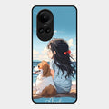Girl With Dog Glossy Metal Case Cover For Oppo Reno 10 Pro 5G