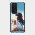 Girl With Dog Glossy Metal Case Cover For Oppo Reno 12 5G