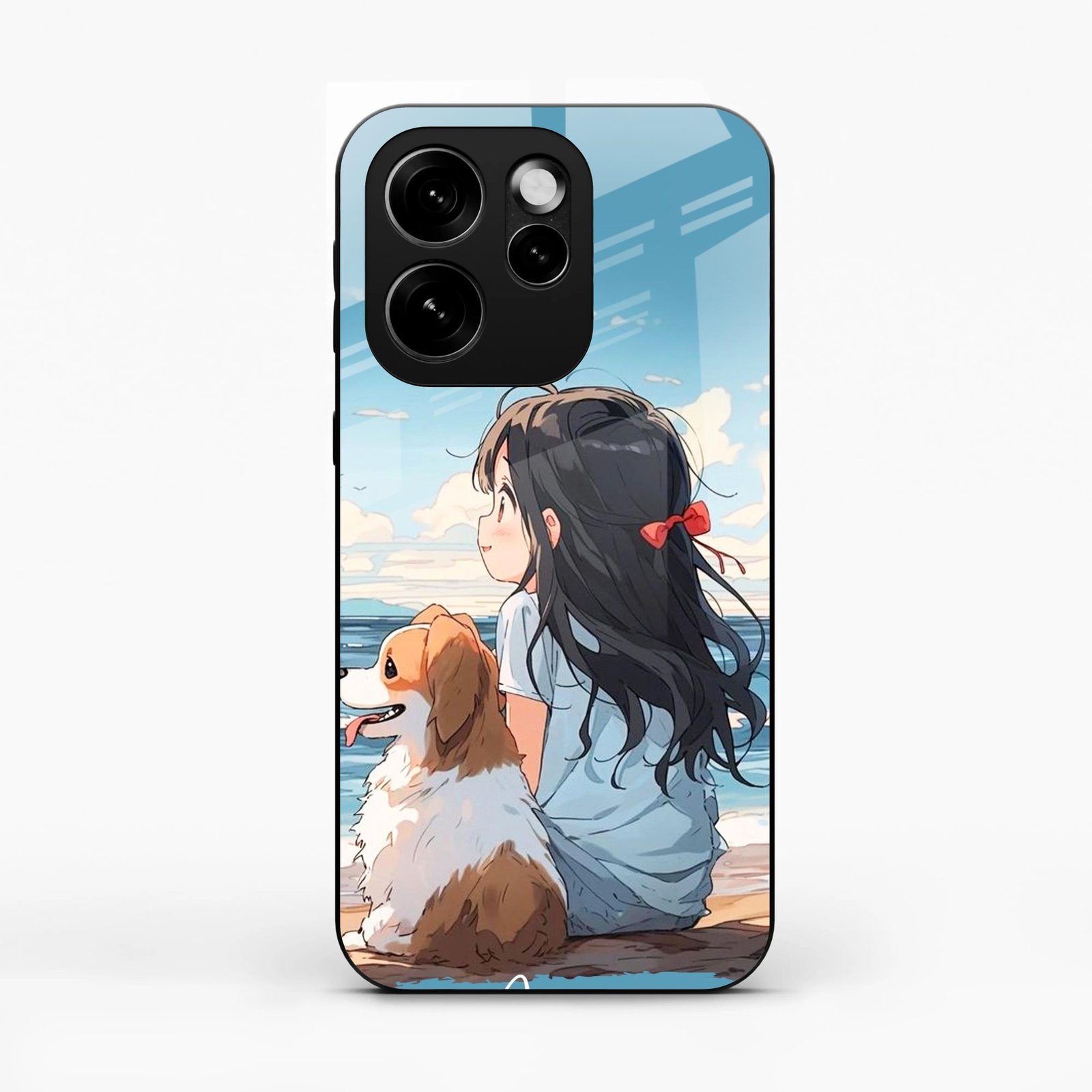 Girl With Dog Glossy Metal Case Cover For Oppo Reno 15 Pro 5G