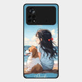 Girl With Dog Glossy Metal Case Cover For Poco X4 Pro 5G