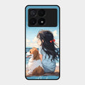 Girl With Dog Glossy Metal Case Cover For Poco X6 Pro 5G