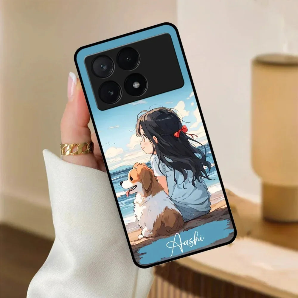 Girl With Dog Glossy Metal Case Cover For Poco - ShopOnCliQ