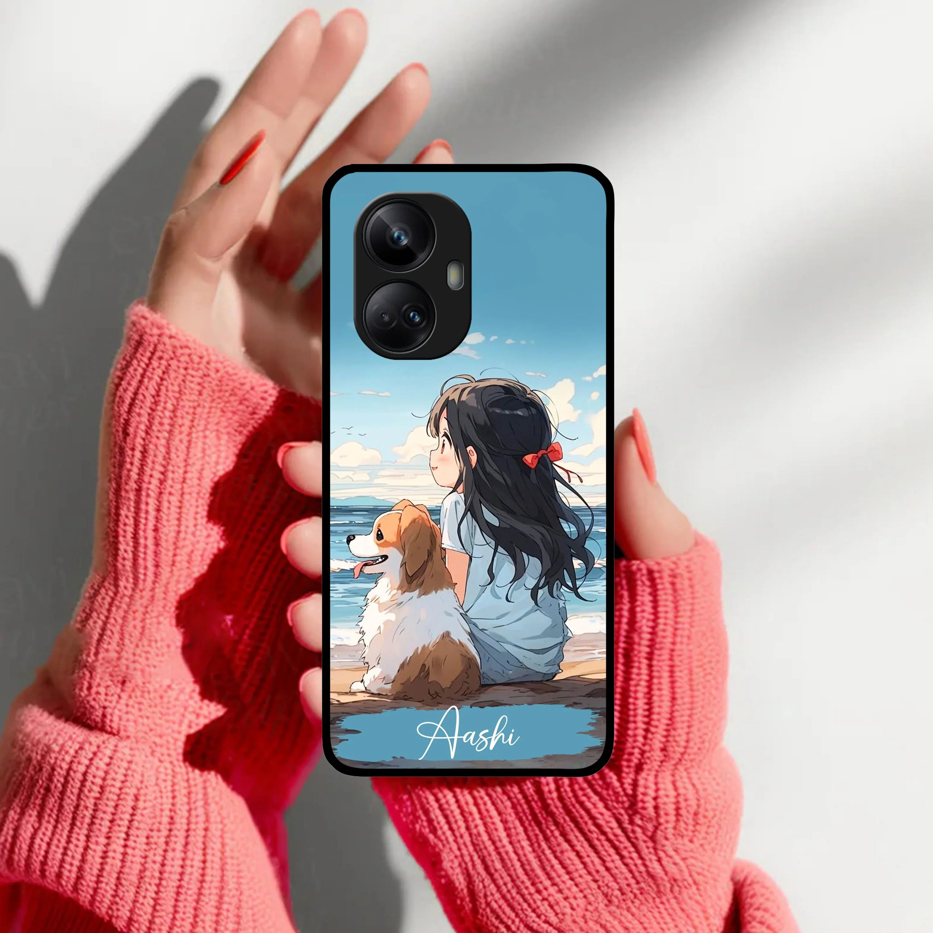 Girl With Dog Glossy Metal Case Cover For Realme - ShopOnCliQ