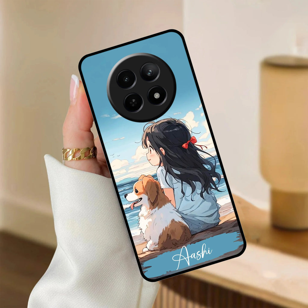 Girl With Dog Glossy Metal Case Cover For Realme - ShopOnCliQ
