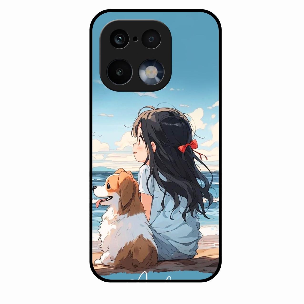 Girl With Dog Glossy Metal Case Cover For Realme 16 Pro 5G