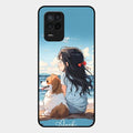 Girl With Dog Glossy Metal Case Cover For Realme 8 5G