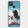 Girl With Dog Glossy Metal Case Cover For Realme C21Y