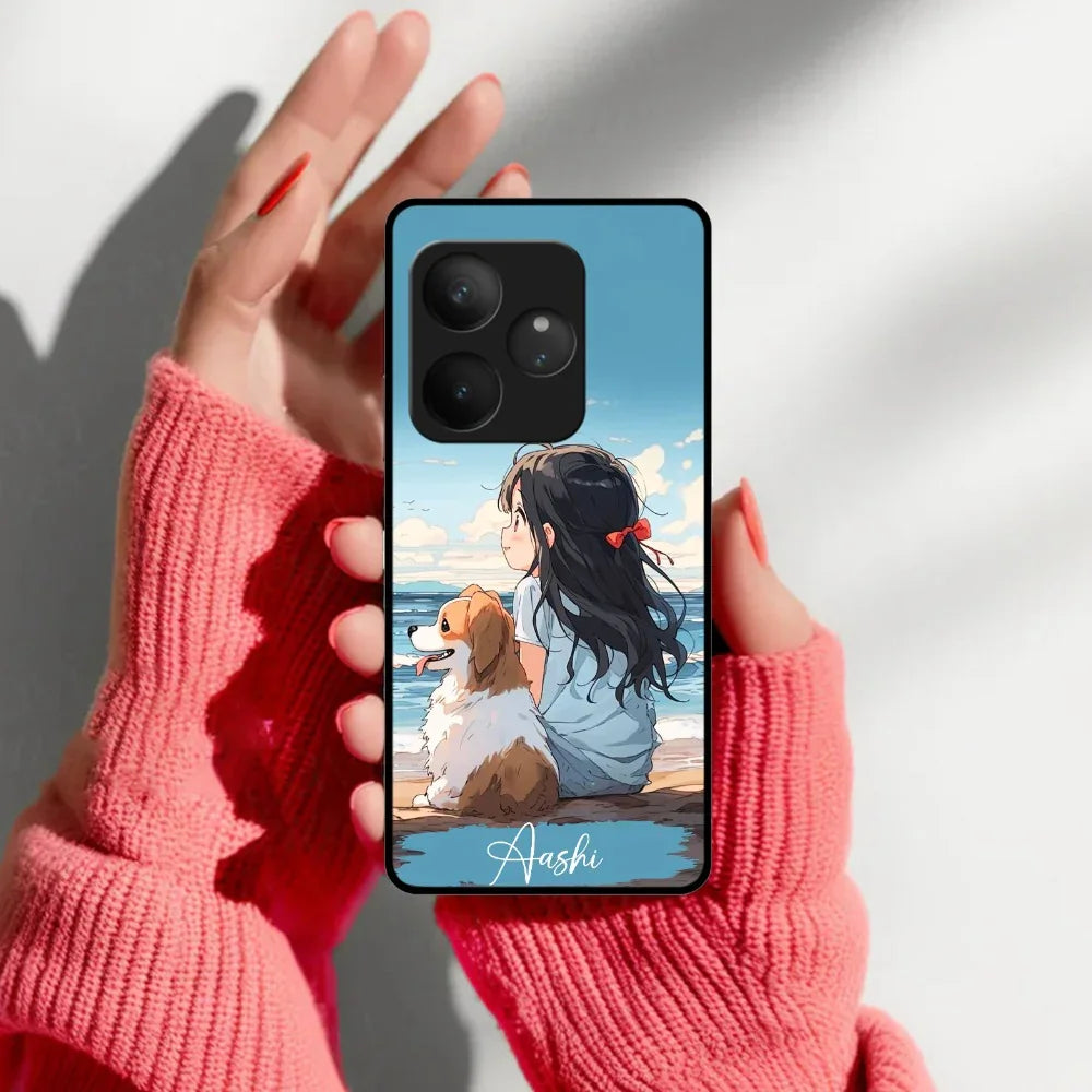 Girl With Dog Glossy Metal Case Cover For Realme - ShopOnCliQ