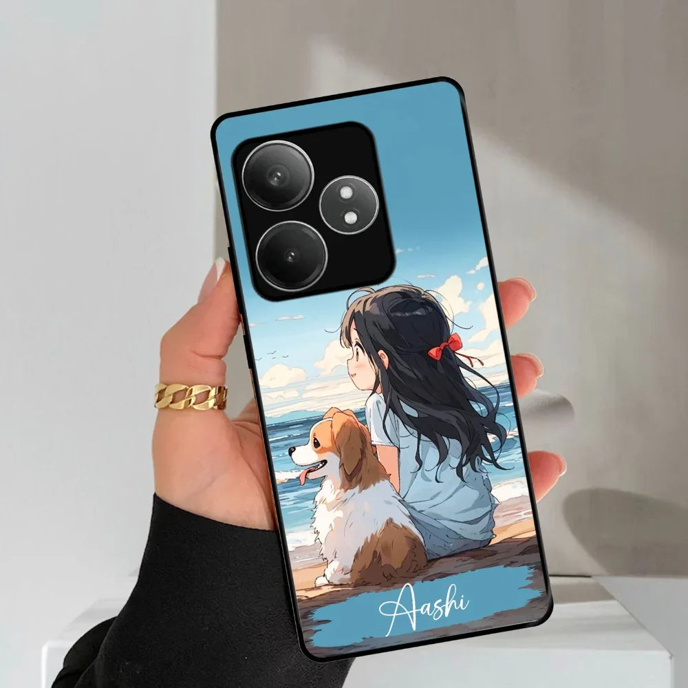 Girl With Dog Glossy Metal Case Cover For Realme - ShopOnCliQ