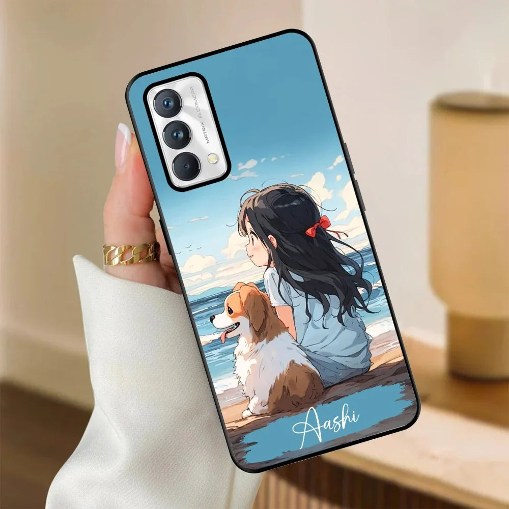 Girl With Dog Glossy Metal Case Cover For Realme - ShopOnCliQ
