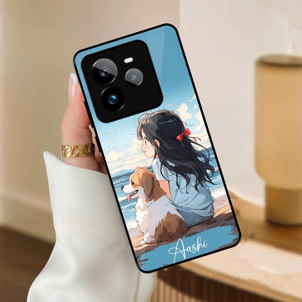 Girl With Dog Glossy Metal Case Cover For Realme - ShopOnCliQ