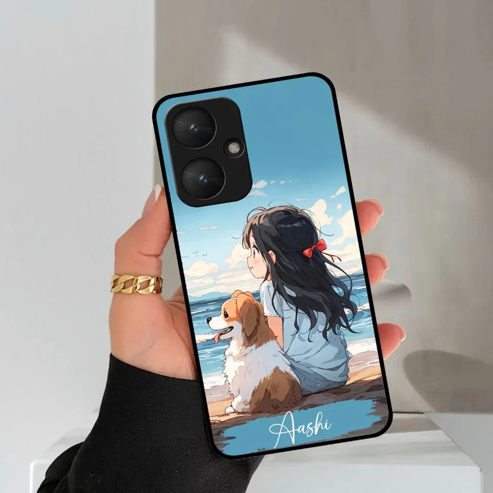 Girl With Dog Glossy Metal Case Cover For Redmi - ShopOnCliQ