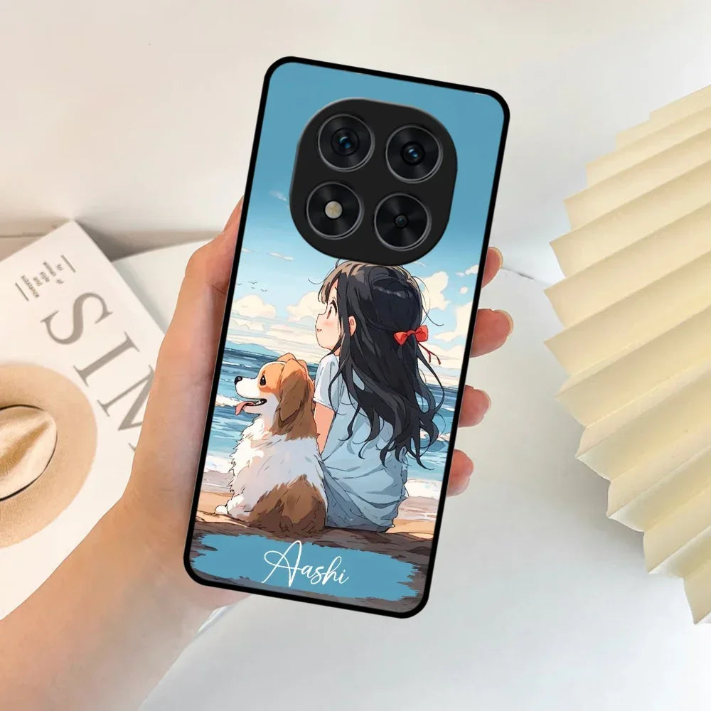 Girl With Dog Glossy Metal Case Cover For Redmi - ShopOnCliQ