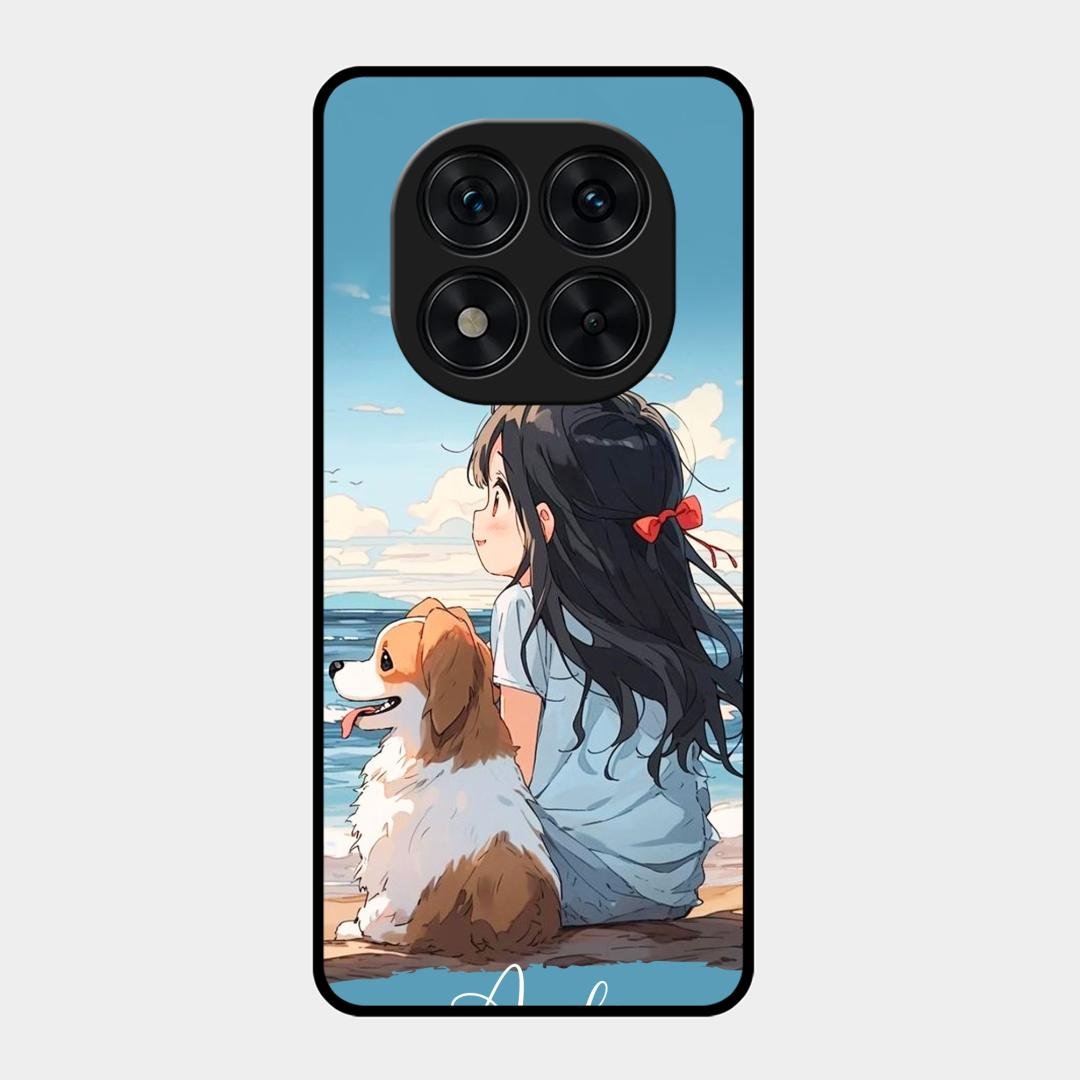 Girl With Dog Glossy Metal Case Cover For Redmi Note 15 Pro 5G