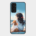 Girl With Dog Glossy Metal Case Cover For Samsung Galaxy A25 5G