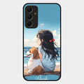 Girl With Dog Glossy Metal Case Cover For Samsung Galaxy A34 5G