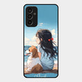 Girl With Dog Glossy Metal Case Cover For Samsung Galaxy F13