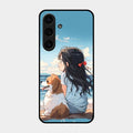 Girl With Dog Glossy Metal Case Cover For Samsung Galaxy S24 Fe 5G