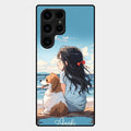 Girl With Dog Glossy Metal Case Cover For Samsung Galaxy S25 Ultra 5G