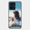Girl With Dog Glossy Metal Case Cover For Vivo T1 44W 4G