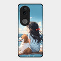 Girl With Dog Glossy Metal Case Cover For Vivo T4R 5G